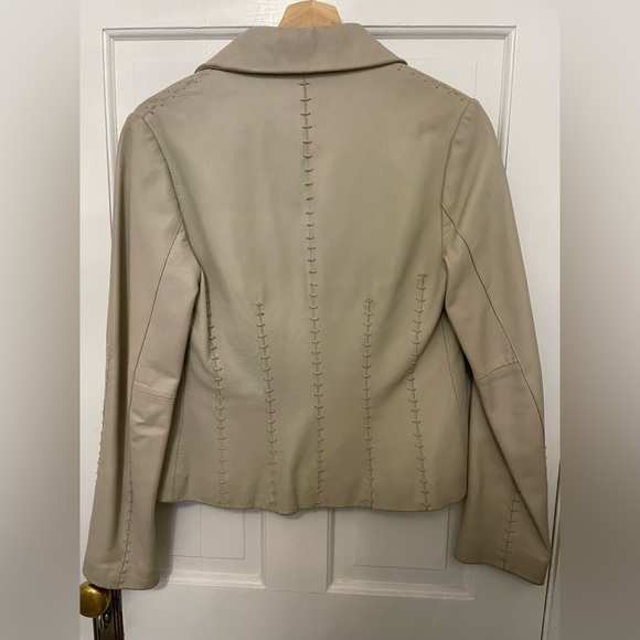Mango bone /cream leather jacket - Picture 5 of 5